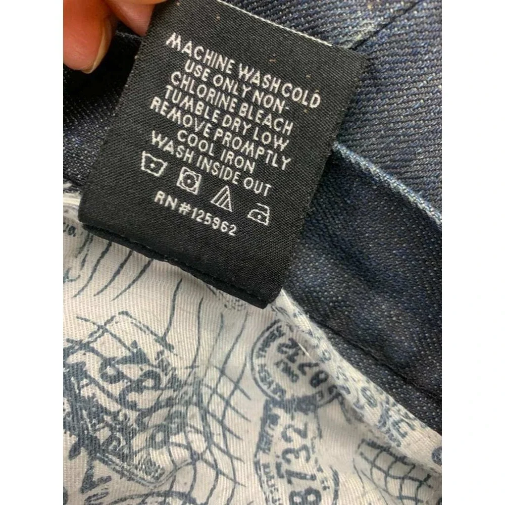 Y2K‎ Eight 732 Jeans Men 44x34 Baggy Wide Leg Denim Pants Dark Blue 100% Cotton